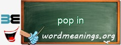 WordMeaning blackboard for pop in